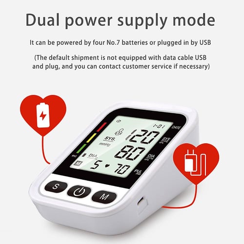 80K Arm Blood Pressure Monitor, USB Rechargeable Wrist Digital