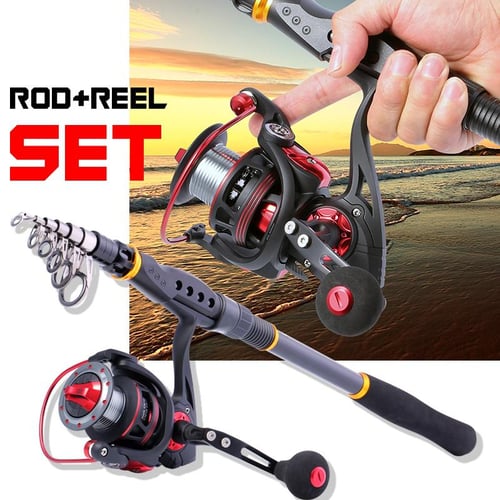 Fishing Rod and Reel Combo Carbon Telecopic Fishing Pole with