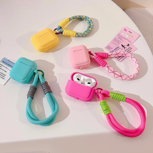 Lanyard Rope Keycahin Earphone Case For AirPods Pro 2 Soft Case for AirPods  3 Pro2 Gen Shockproof Case Cover Air Pods Shell capa