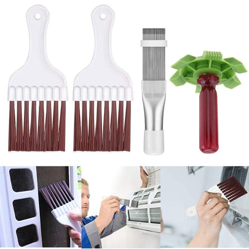 4pcs Air Conditioner Condenser Fin Cleaning Brush and Comb Set Fin