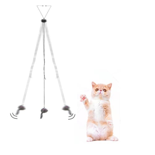 Interactive Cat Toy Hanging Simulation Cat Toy Funny Self-hey Interactive  Toy for Kitten Playing Teaser Wand Toy Cat Supplies