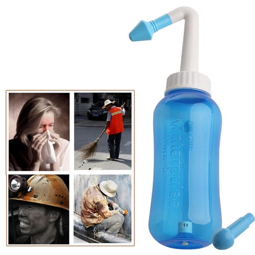 300ml Nasal Wash Neti Pot Sinus Allergies Relief Nose-Clean Rinse-Bottle 