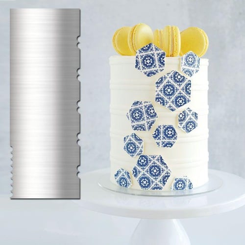 6 Pieces Stainless-steel Cake Scraper Set, Double Sided Patterned