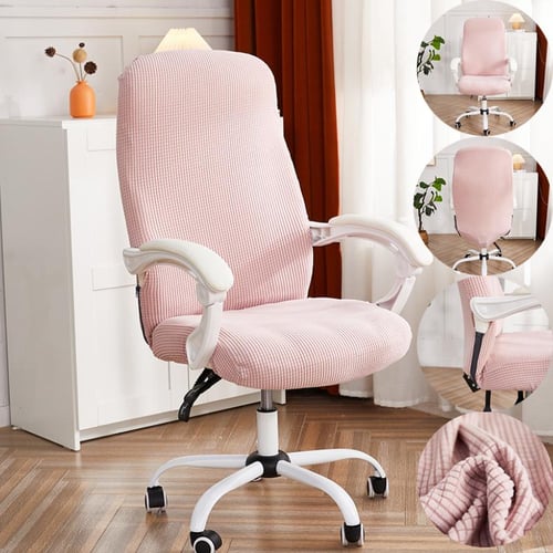 Stretch Office Chair Cover ,Chair Seat Cushion Protector, seat Protector  ,Stretchable Computer Chair Slipcovers, for computer , Pink