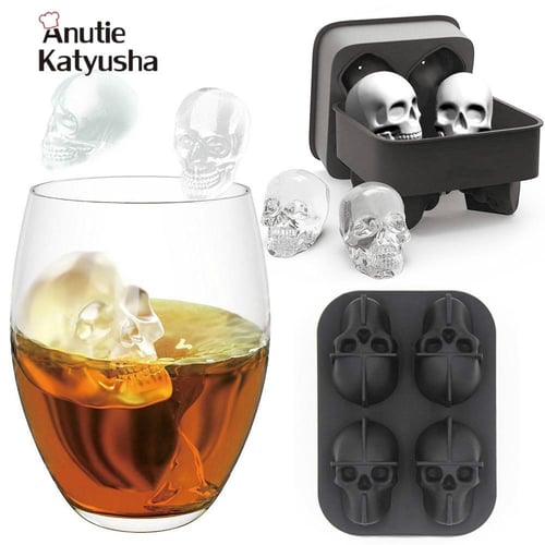 Extra Large 3D Skull Ice Cube Mold Silicone Ice Molds for Whiskey Skull  IceCube