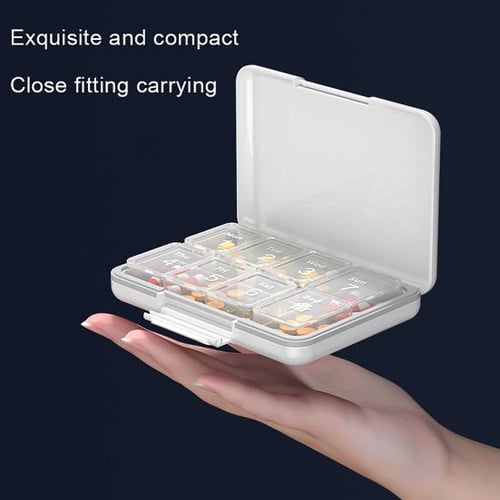 Pill Box Portable Small Mini Storage Box Large-Capacity Carry-On Travel  Size Multi-grid Sealed Case