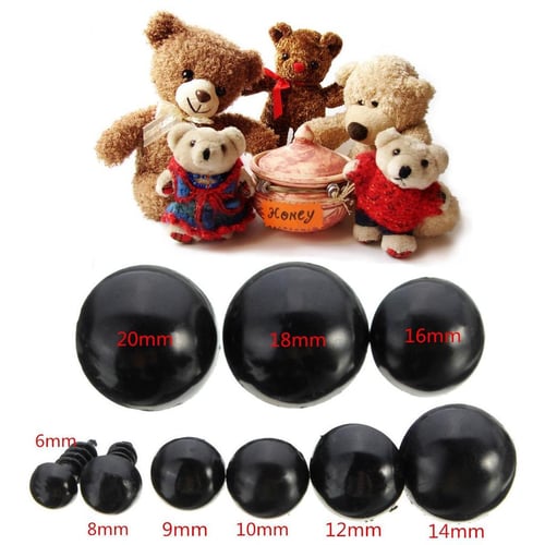 10pcs 16/18/20/24mm Findings Stuffed Toys Glitter Safety Eyes Nonwovens  Hard Washer Clear Plush Doll Round Plastic Safety Eyes