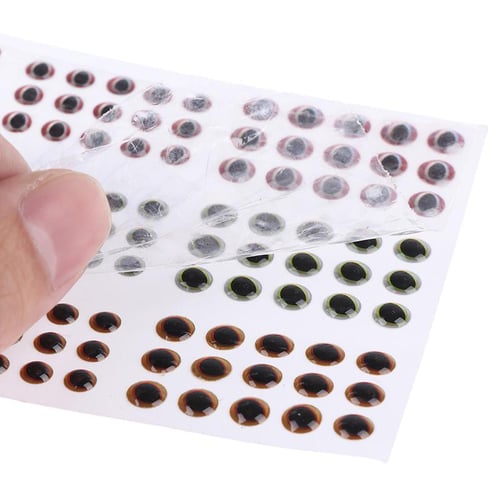 100Pcs 3D Holographic Fishing Lure Eyes For Fly Tying Stickers 6mm-12mm New  
