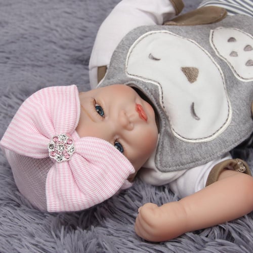Cute Newborn Baby Infant Toddler Girl Comfy Bowknot Warm Beanie Hat  Hospital Cap