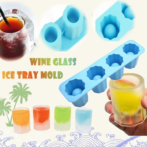 Dropship 1pc Silicone Shot Glass Ice Molds; Ice Cube Trays For