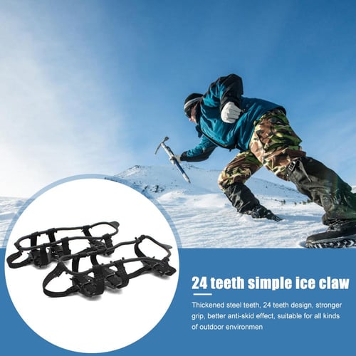 1Pair Kids Anti-Skid Snow Ice Gripper Climbing Shoe Spikes Grips Cleats  Overshoes Crampons Spike Shoes Crampon