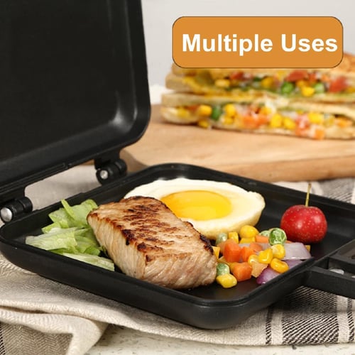 1pc Double-sided Non-stick Sandwich Grill Pan, Aluminum Alloy Cake Baking  Tool, Multifunctional Bakeware Mold