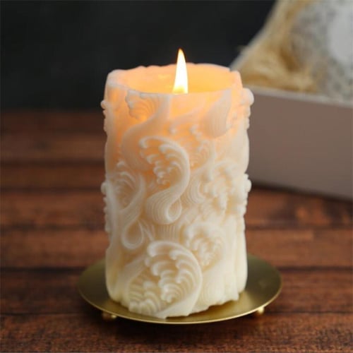  Rose Flower Heart Candle Molds Valentine's Day Cylinder Resin  Casting Mold for Candle Making Resin Casting Silicone Mold for DIY Candle  Making Polymer Clay Craft Plaster