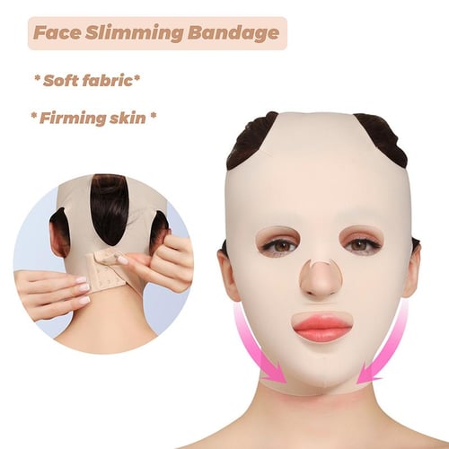 2 Pieces Full Face Lift Sleeping Belt Reusable Facial Slimming Mask Chin  Lift Facial Mask Face Belt Double Chin Thin Facial Bandages Cheek Chin