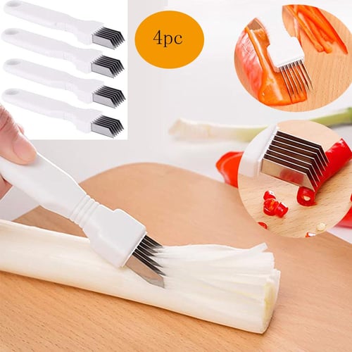 Stainless Steel Scallion Spring Onion Vegetable Shredder Slicer Cutter  Shallot Shredder Multifunctional Gadget Kitchen Tools 1/2 PCS