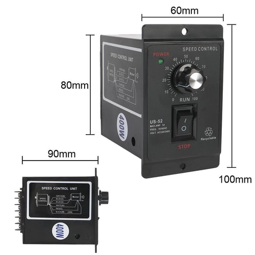 AC 220V 50/60Hz Single Phase AC Motor Speed Controller Electric Motor Speed  Regulator(400W) 
