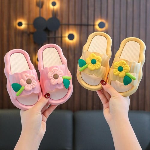 Fashion Summer Children Girls Flip Flops Thick Soles Light and Colorful  Flowers Comfortable Girls Plush Slippers : : Clothing, Shoes 