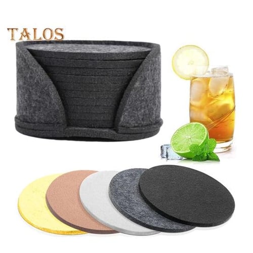 3pcs Non-Slip Heat Proof Mat With 3pcs Felt Coaster For Drinks