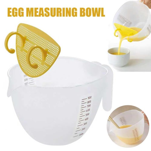 Cheap PDTO Plastic Mixing Bowl Set with Colander Sifter Measuring Cups for  Kitchen Baking