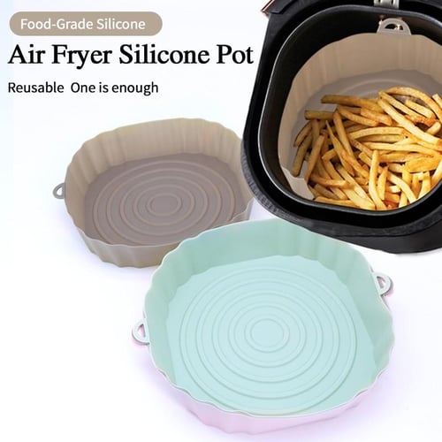 Air Fryer Silicone Basket Silicone Mold Airfryer Oven Baking Tray Pizza  Fried