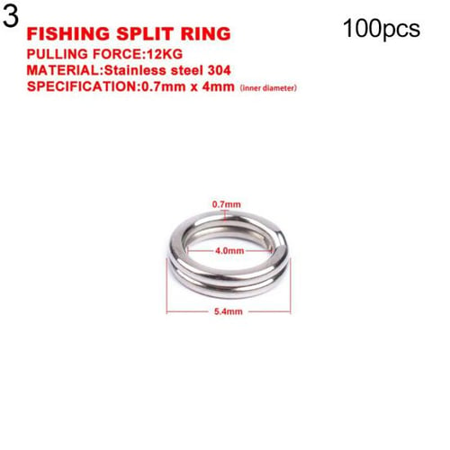 200pcs Flattened Double Loop Split Ring Fishing Lures hooks