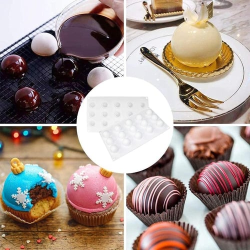 Silicone Chocolate Mold Silicon Ball Cake Moulds 3D Half Sphere Candy  Truffle Baking Tray