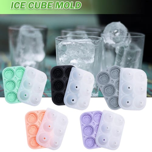 3D Rose Ice Molds Large Ice Cube Trays Make 4 Giant Cute Flower Shape Ice  Silicone Big Ice Ball Maker