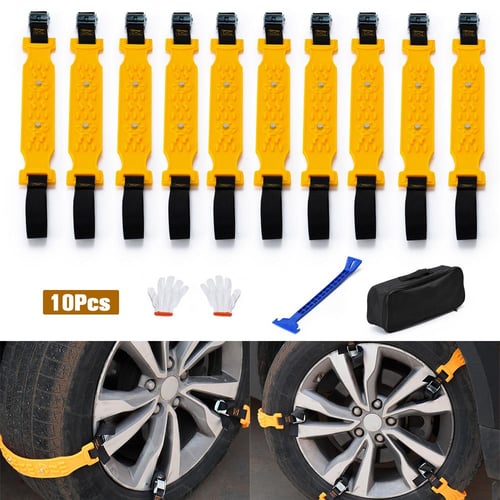 Cheap 12Pcs Car Snow Chain Adjustable Safe Driving Easy to Install  Universal SUV Truck Auto Tire Wheel Anti-slip Security Chain Ziplock Cable  Tie