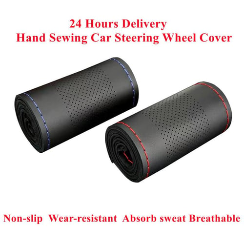 Car Steering Wheel Braid Cover Universal 38cm Microfiber Leather