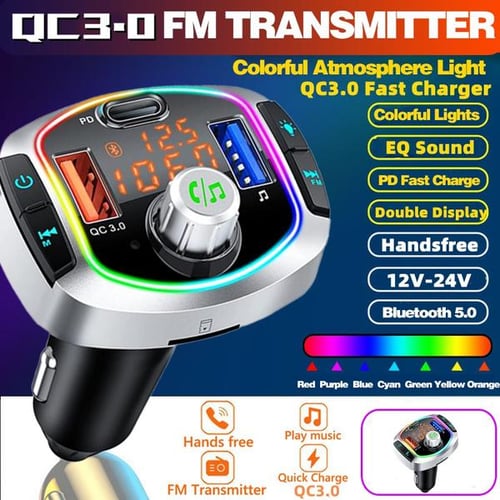 Bluetooth FM Transmitter for Car, Bluetooth 5.0 Radio for Car, QC3.0 Fast  Car Charger Adapter Kit with 2 USB Ports, Built-in Mic Hand-Free Calling -  buy Bluetooth FM Transmitter for Car, Bluetooth