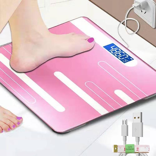 USB Charging Digital Scale Body Weight Gradients Color Bathroom