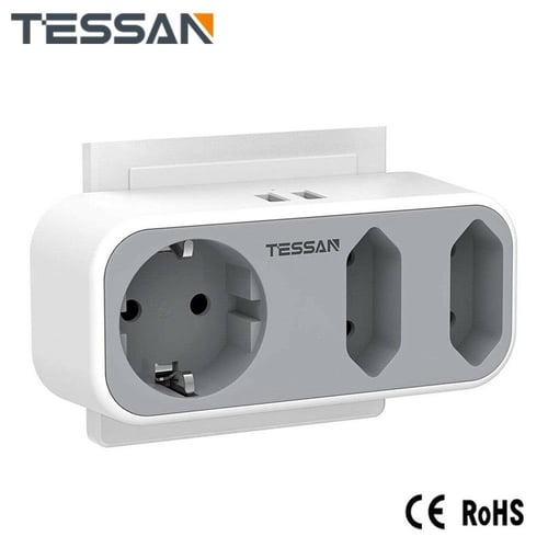 Cheap TESSAN Multi Outlets Wall Socket Extender with 4 AC Outlets, 2 USB  Ports and 1 Type C, EU Plug Power Strip Adapter Charger for Home