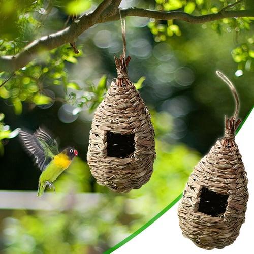 Hand-woven Hummingbird House Creative Bird Nests Hibiscuser Grass