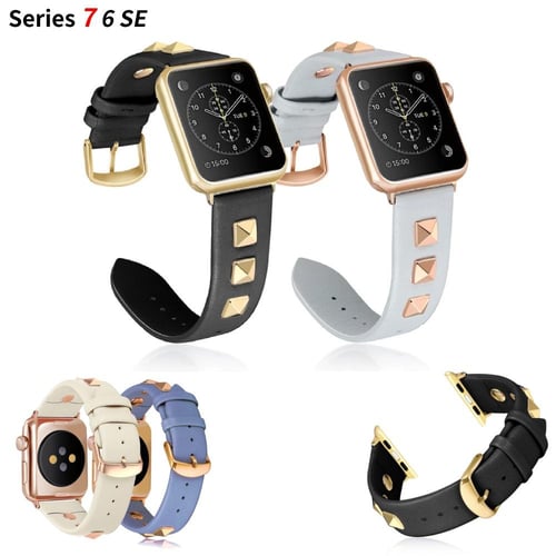 Luxury Leather Watch Band Strap For Apple Watch Series 9 8 7 6 5 4 45mm  41mm SE