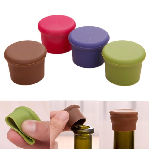 6Pcs/Set Reusable Silicone Bottle Fresh Keeping Cap Stopper For Soda Bottle  Beer Cap Stopper Bar