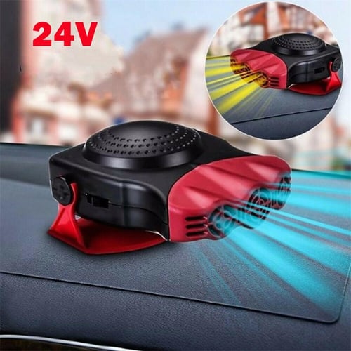 2 In 1 24V 200W Auto Car Heater Portable Heating Fan With Swing
