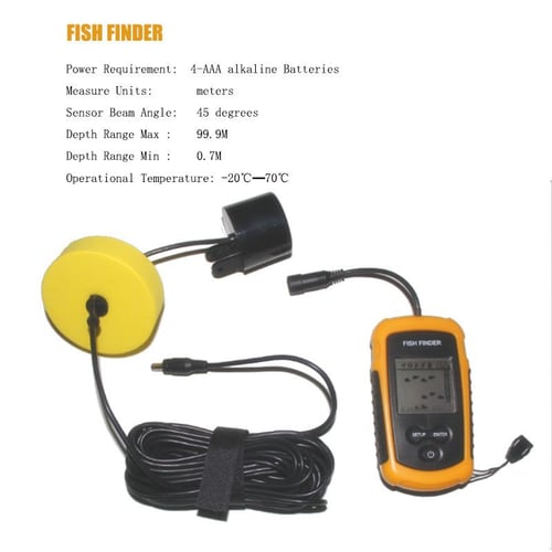 Portable Fish Finder Water Depth Temperature Fishfinder with Wired