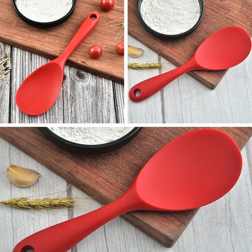 1pc Silicone & Wood Handle Kitchen Cooking Utensils Set (includes Soup  Ladle, Stirring Spoon, Slotted Turner, And Skimmer)