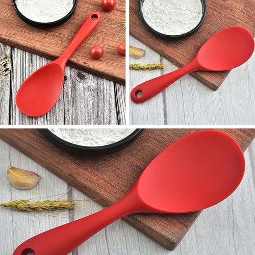 1pc Silicone & Wood Handle Kitchen Cooking Utensils Set (includes Soup Ladle,  Stirring Spoon, Slotted Turner, And Skimmer)