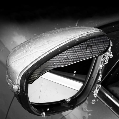 2Pcs Carbon Fiber Car Rear View Mirror Sticker Rain Board Eyebrow