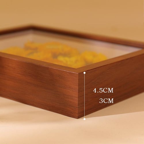 Wooden Dried Flower Photo Frame Dried Flower Display Stand