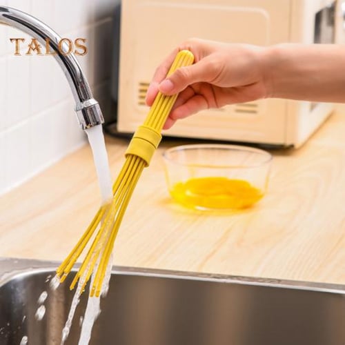 1pc Kitchen Silicone Whisk Non-Slip Easy to Clean Egg Beater Milk Frother  Kitchen Utensil Kitchen