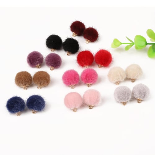 DIY Women Large Faux Raccoon Fur Pom Pom Ball with Press Button