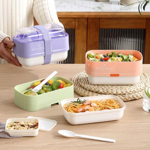 1 Set Lunch Box Container with Fixing Strap Organization Food