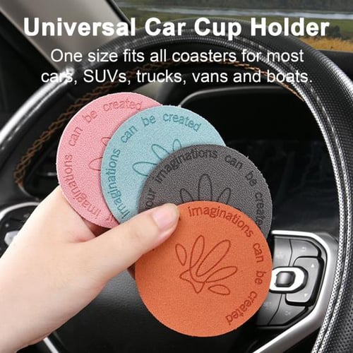 2Pcs Suede Faux Leather Car Water Cup Mat Animal Paw Letter Print Auto  Coaster Anti-slip Round Bottle Pad Car Interior - buy 2Pcs Suede Faux  Leather Car Water Cup Mat Animal Paw