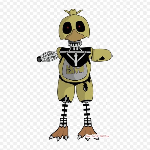 Fnaf Withered Chica Full Body Five Nights At Freddy's 2 Fnaf World Iron-on  Transfers For Clothing Tshirt Bag Heat Transfer Stickers Iron On Patches