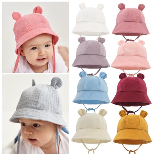 Summer Baby Fisherman Hat Soft Cotton Kids Bucket Hats UV