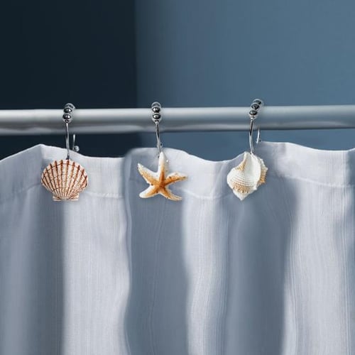 12PCS Shower Curtain Hooks Nordic Waterproof plastic Shower