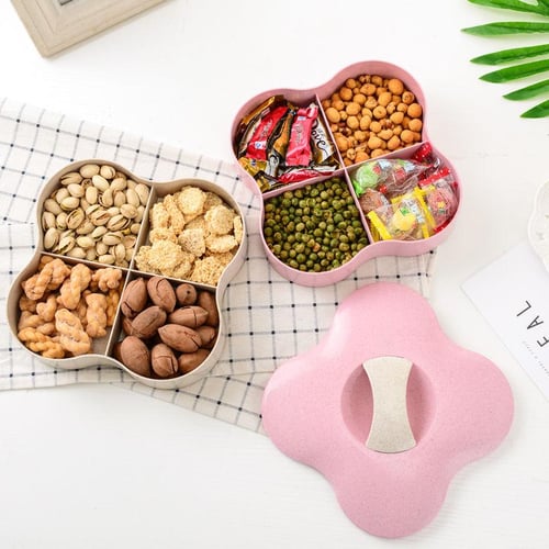 Plastic Snack Tray Nut Candy Storage Box Organizer Boxes Dry Fruit