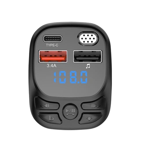 Auto Bluetooth 5,0 FM Transmitter PD Typ-C Dual USB 3,1 EINE Schnelle  Ladegerät Bunte Umgebungs Licht Freisprecheinrichtung MP3 modulator Player  - AliExpress
